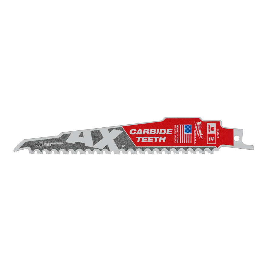 Полотно для сабельной пилы MILWAUKEE AX TCT 150мм, 5Tpi (5шт) 48005521