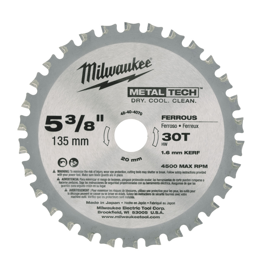 Диск пильный по металлу MILWAUKEE D135x1.6x20мм, Z30 48404070