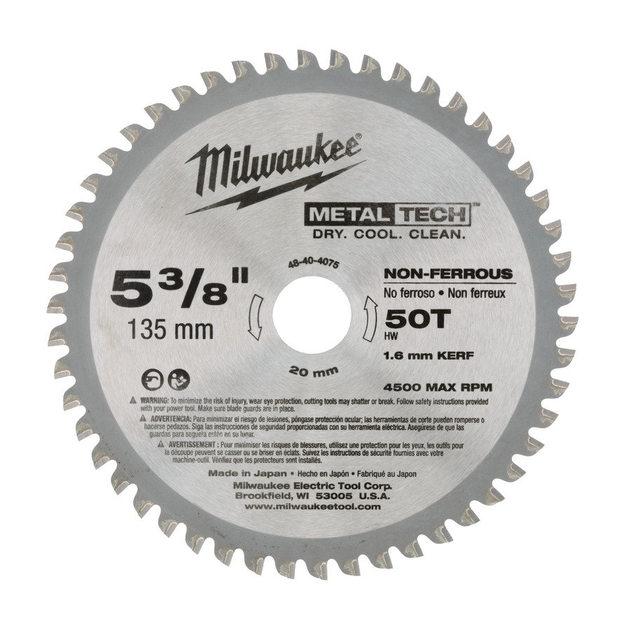 Диск пильный по металлу MILWAUKEE D135x1.6x20мм, Z50 48404075