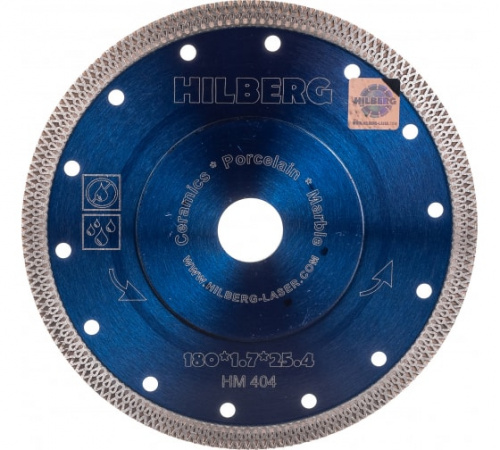 Диск алмазный отрезной 180*22,23 Hilberg Турбо ультратонкий х-тип HM404