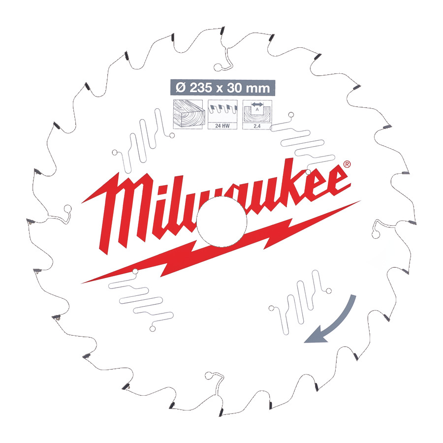 Диск пильный по дереву MILWAUKEE D235x2.4х30мм, Z24 ATB 4932471305