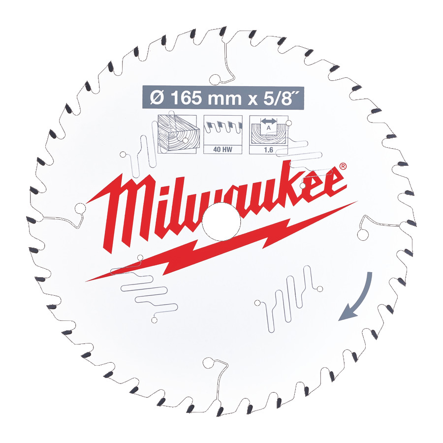 Диск пильный по дереву MILWAUKEE D165x1.6х16мм, Z40 ATB 4932471312